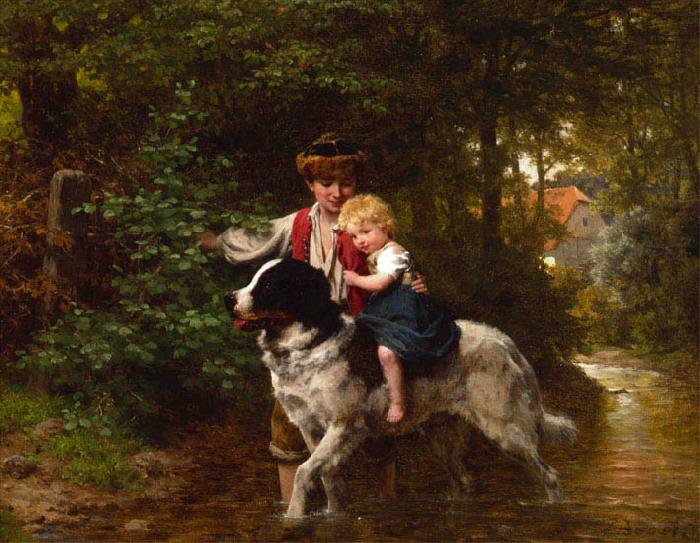 unknow artist A Ride through Water oil painting picture